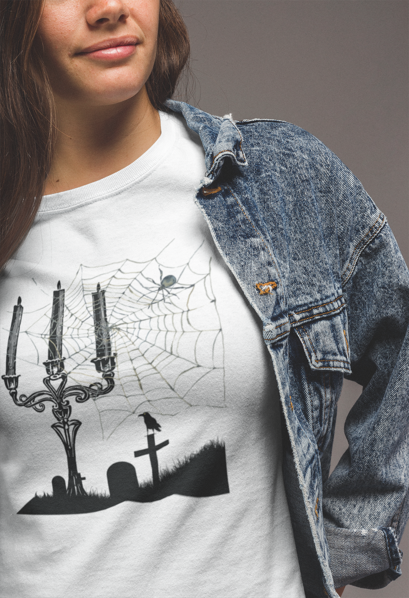 Candle Spiderweb Halloween t-shirt