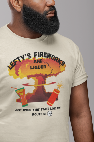 Lefty's Fireworks and Liquor - Graphic t-shirt