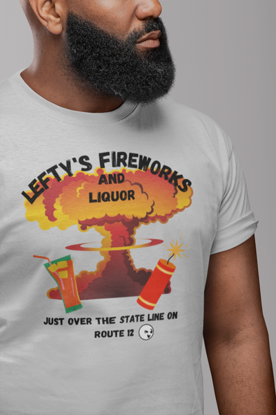 Lefty's Fireworks and Liquor - Graphic t-shirt