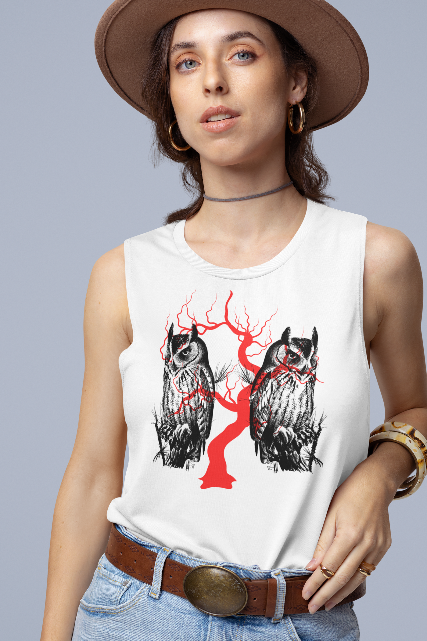 Owl Tree Halloween tank top