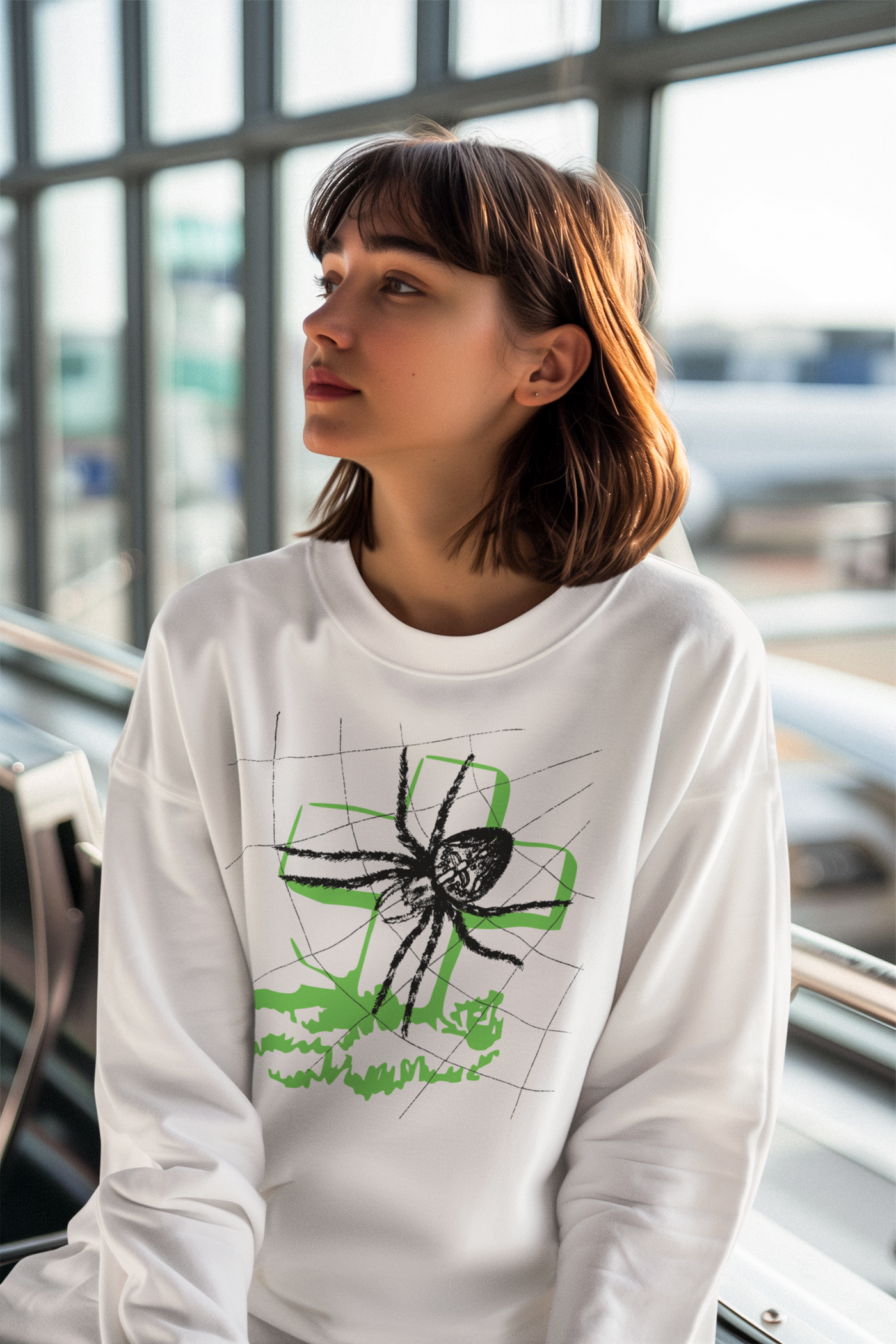 Spider Tombstone Halloween Crewneck Sweatshirt