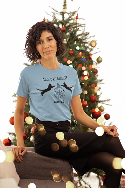 All Ornaments Must Die Cat Christmas Graphic Tee