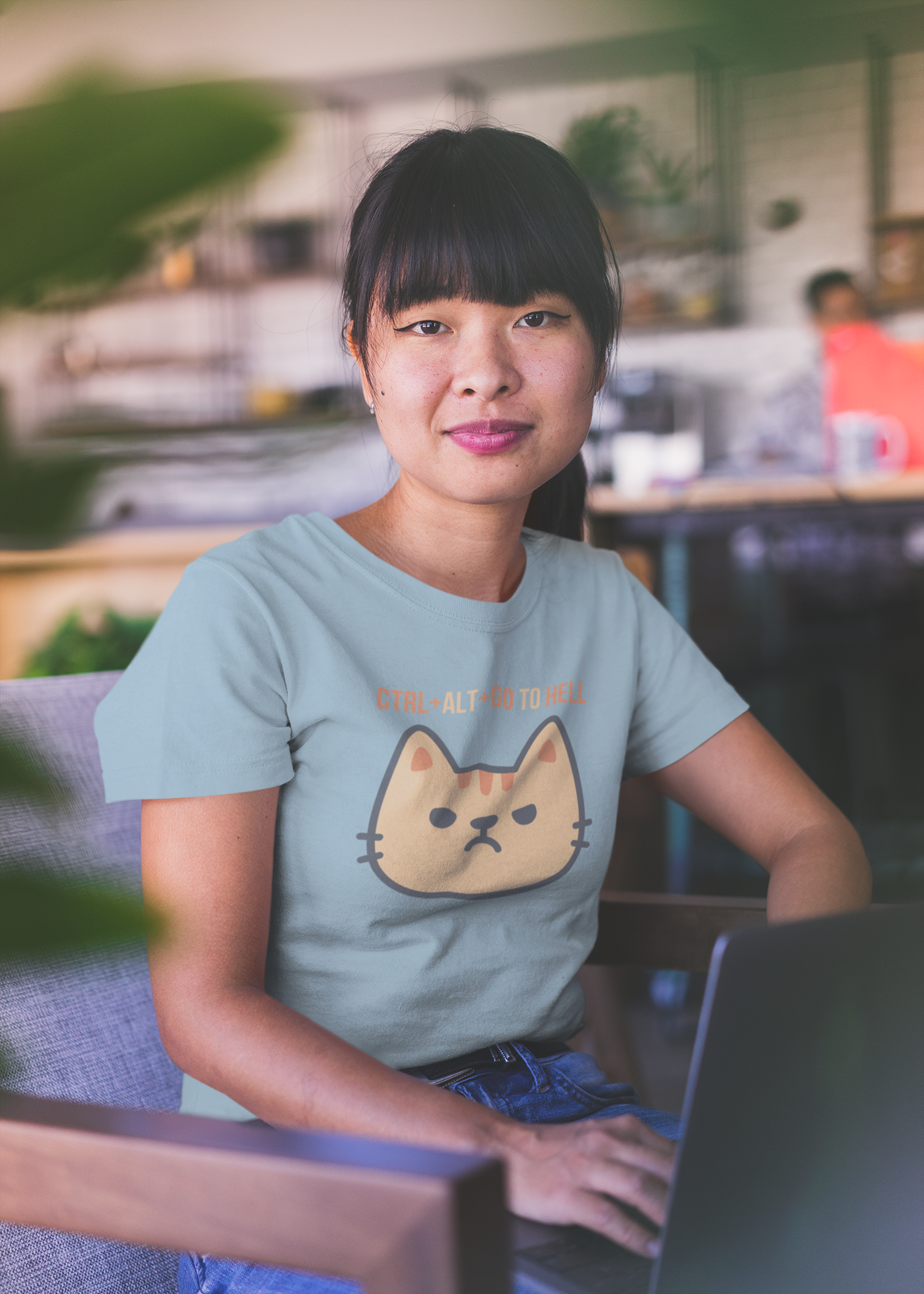 Cat Computer Graphic Tee