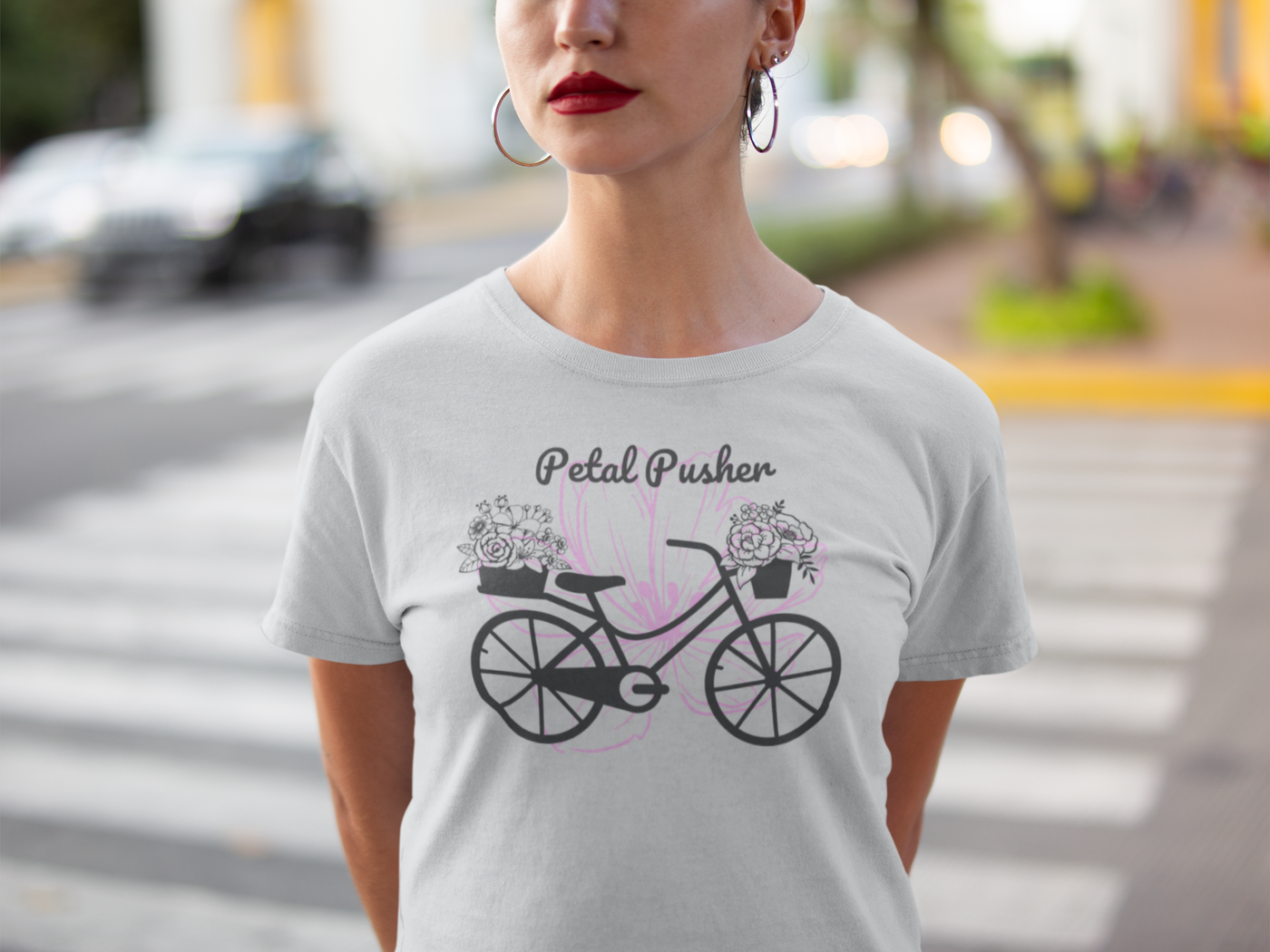 Petal Pusher - Gardening - Plants - Bicycle - Graphic t-shirt