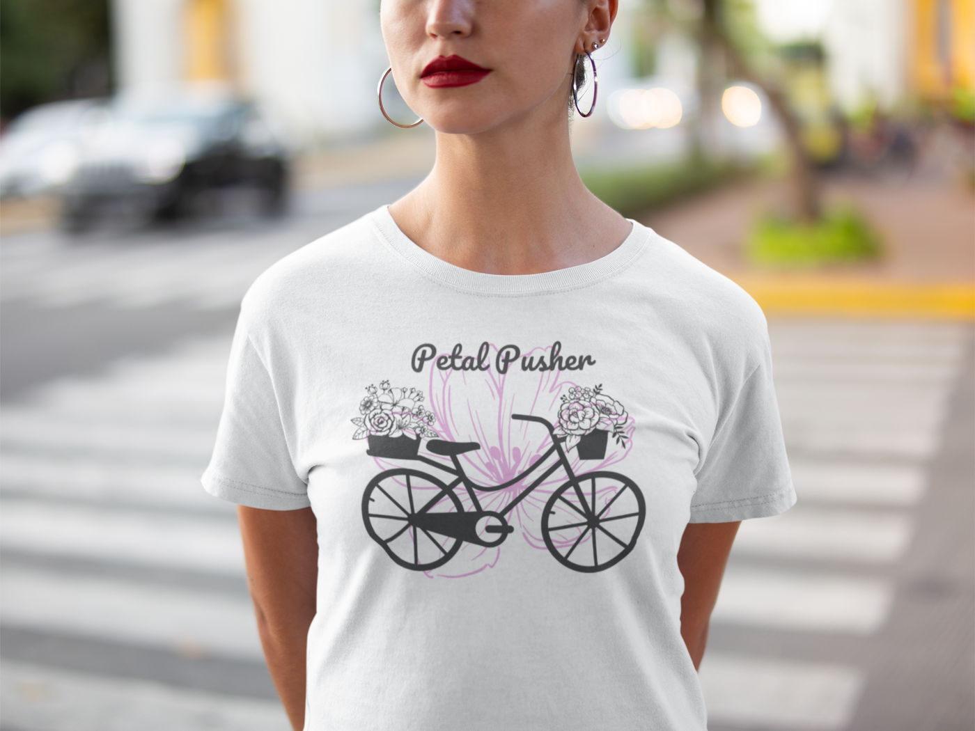 Petal Pusher - Gardening - Plants - Bicycle - Graphic t-shirt