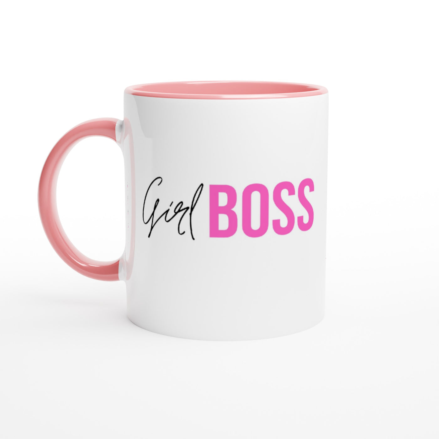 Girl Boss - White 11oz Ceramic Mug with Color Inside